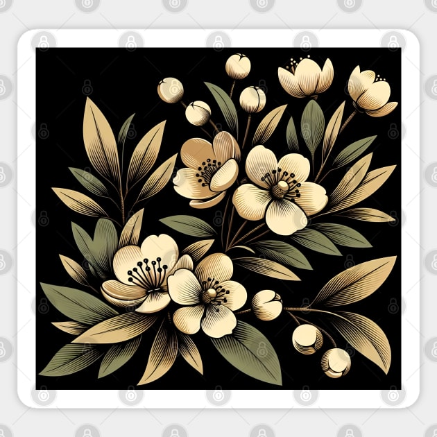 Olive Floral Illustration Sticker by Jenni Arts